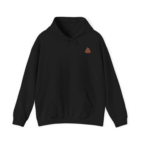 Hoodie — 'Shitter' Retro Script Poo Emoji Funny Graphic Hoodie