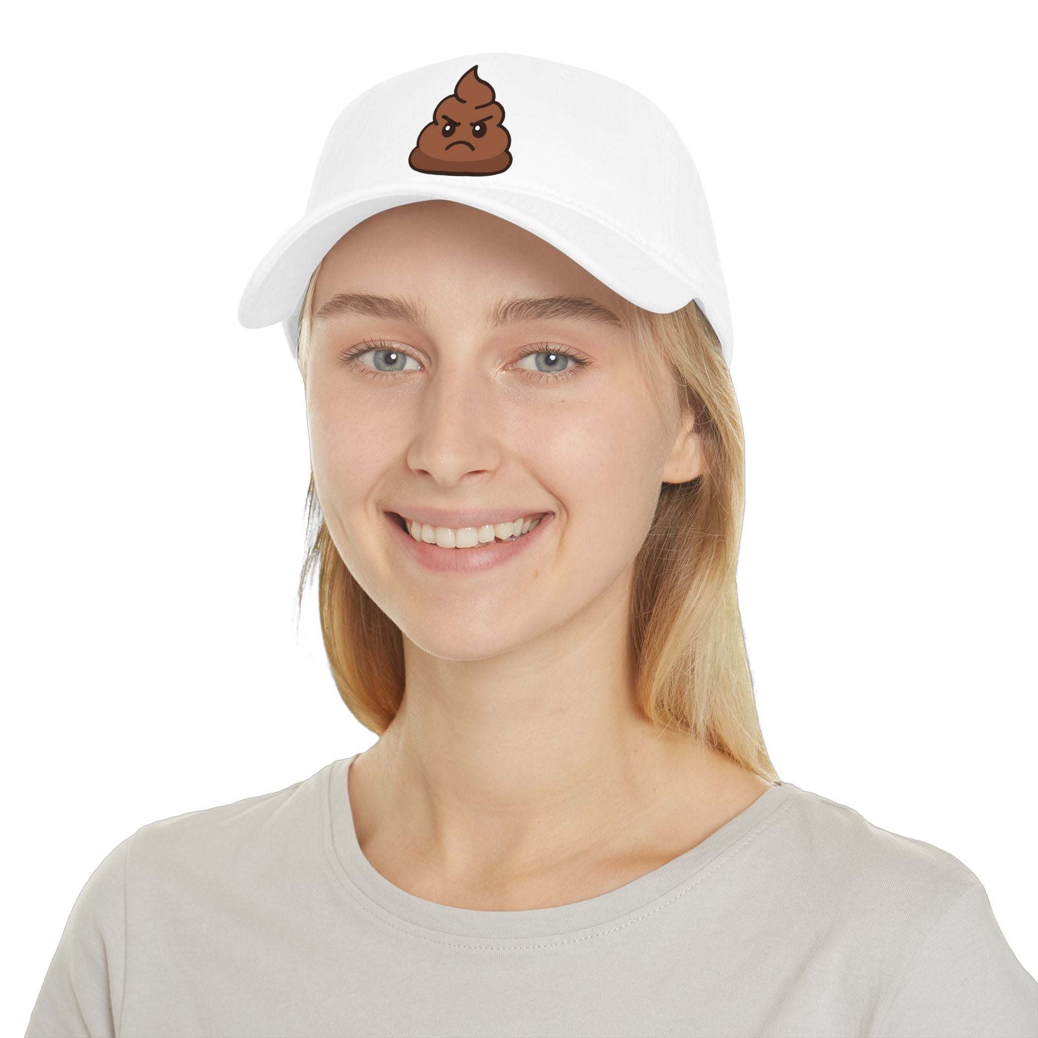 Angry Poop Emoji Cap — Funny Low Profile Baseball Hat