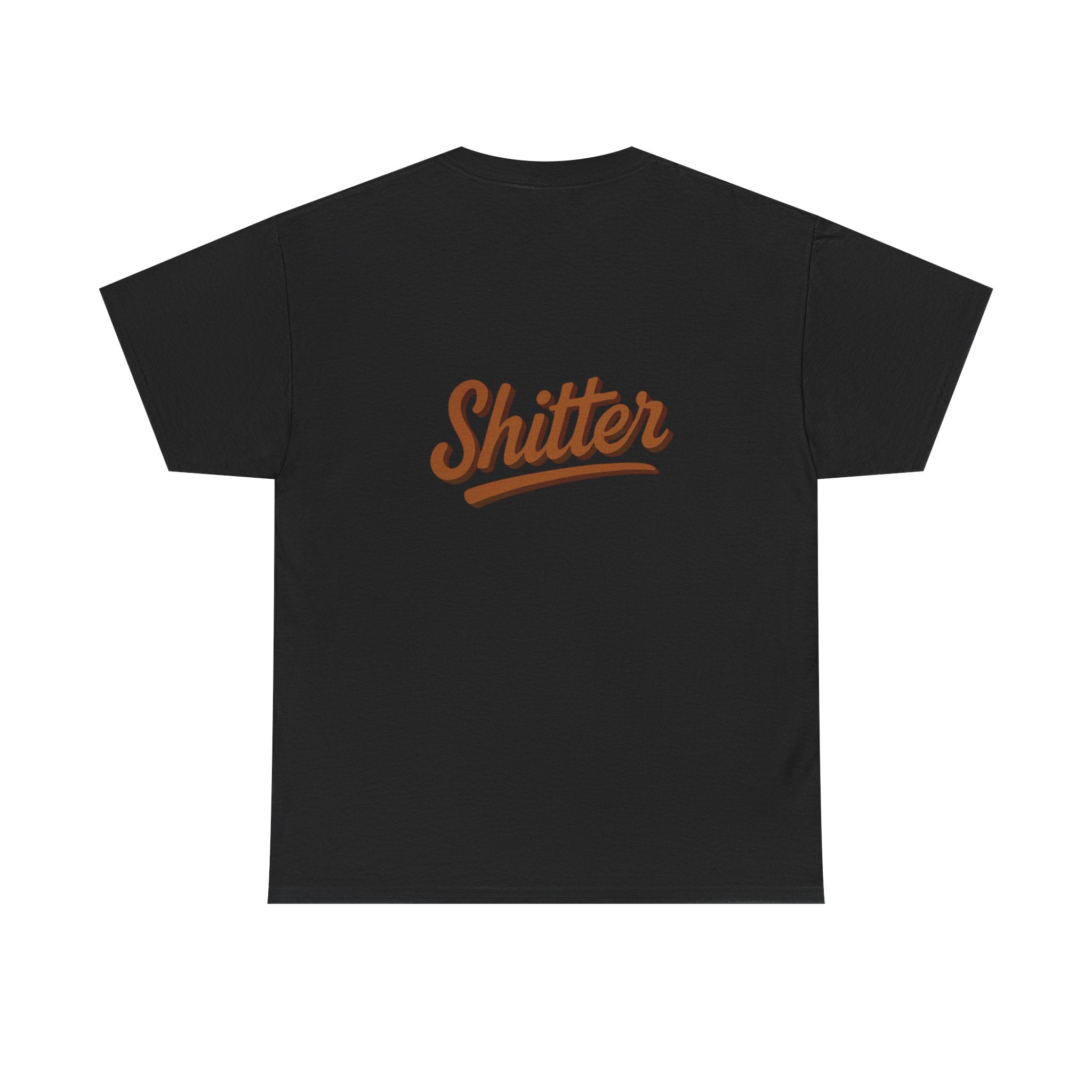 Graphic Tee — 'Shitter' Retro Script Poop Emoji Shirt