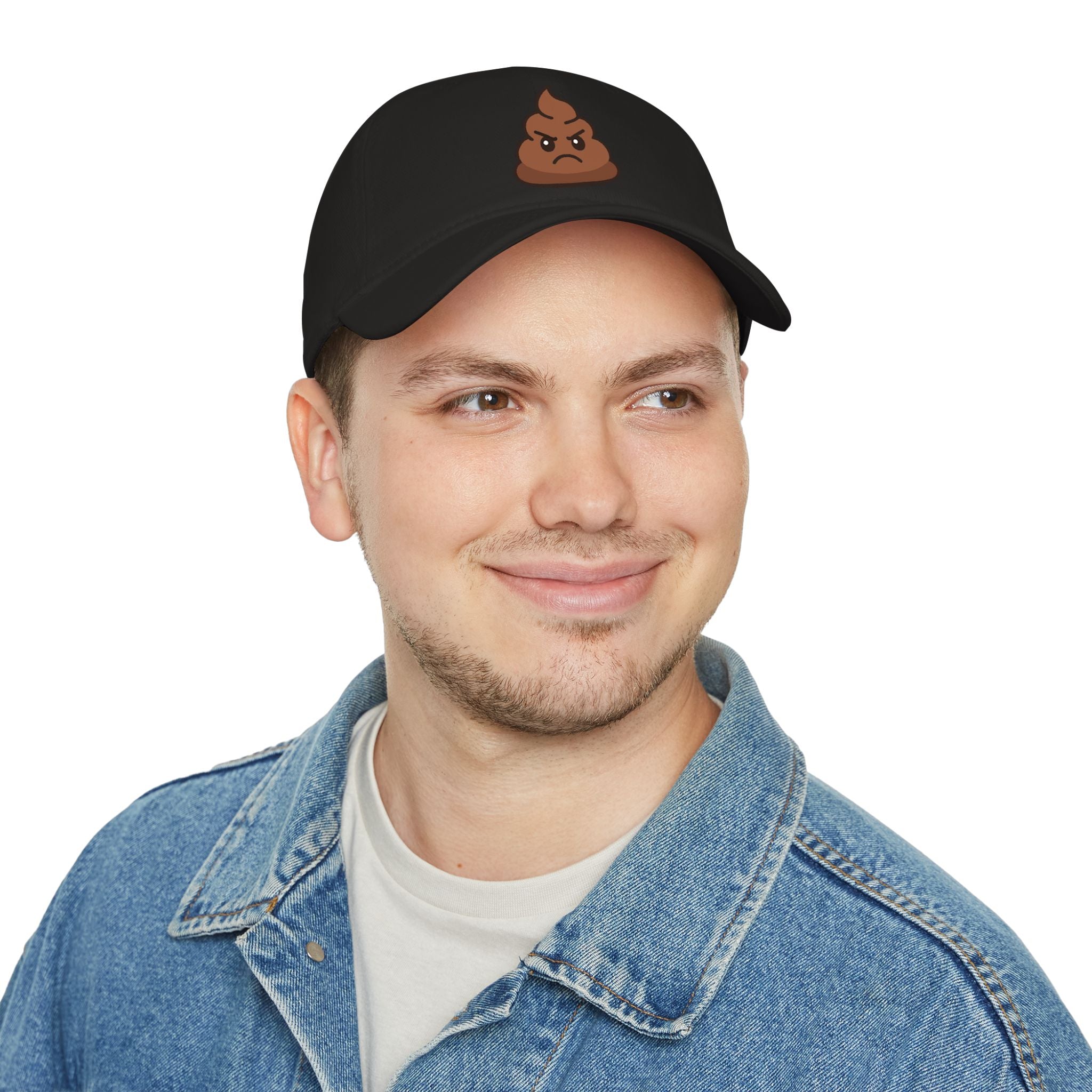 Angry Poop Emoji Cap — Funny Low Profile Baseball Hat