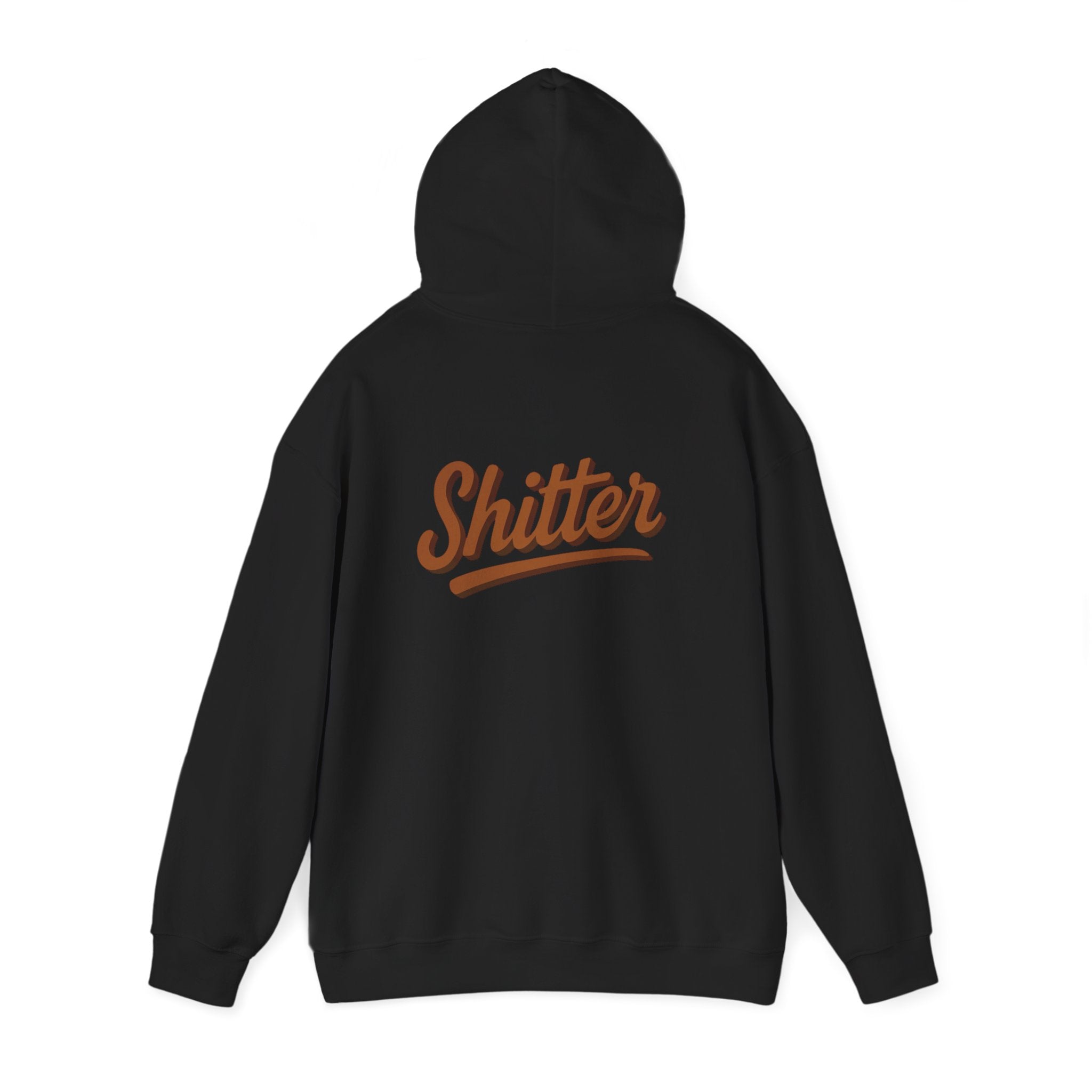 Hoodie — 'Shitter' Retro Script Poo Emoji Funny Graphic Hoodie