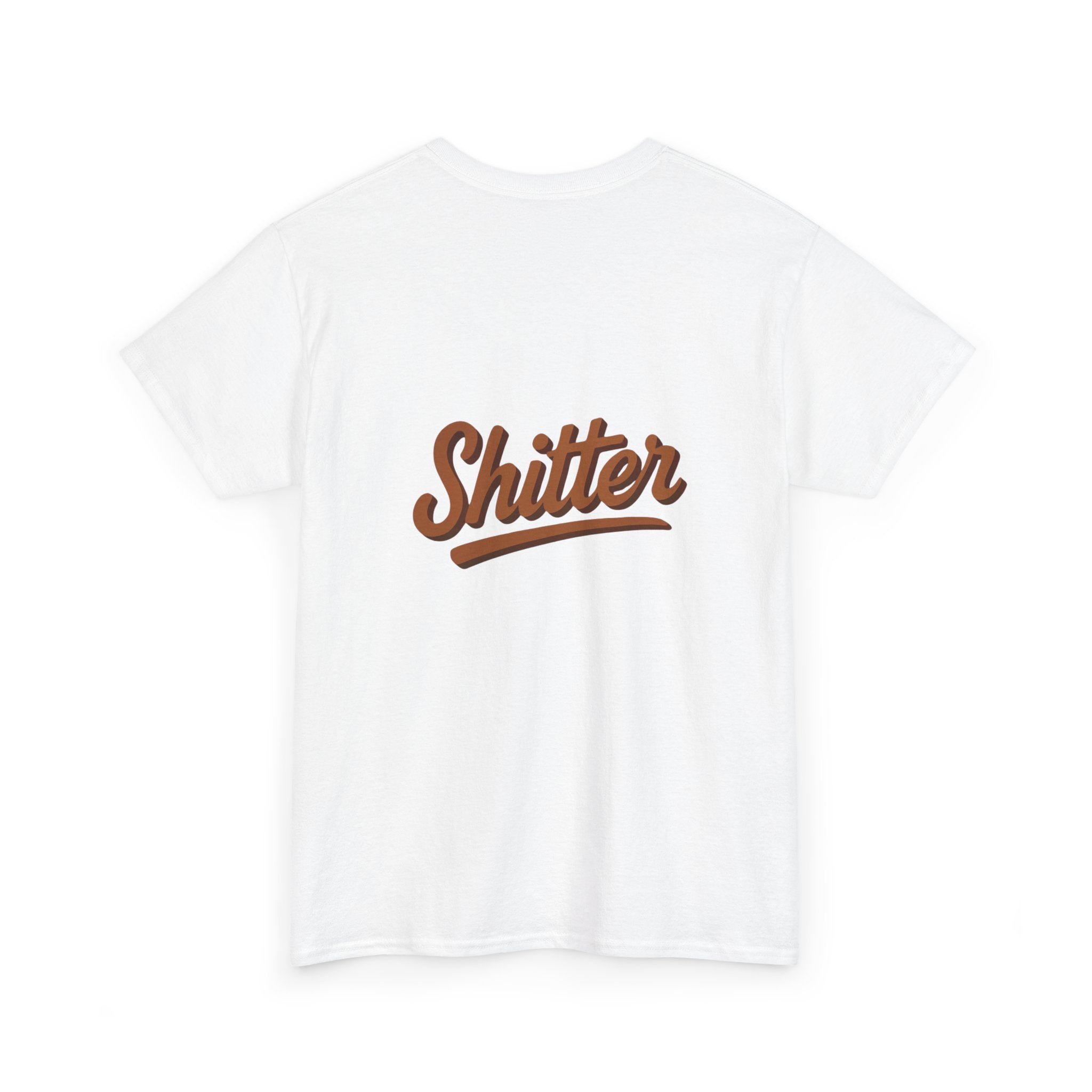 Graphic Tee — 'Shitter' Retro Script Poop Emoji Shirt