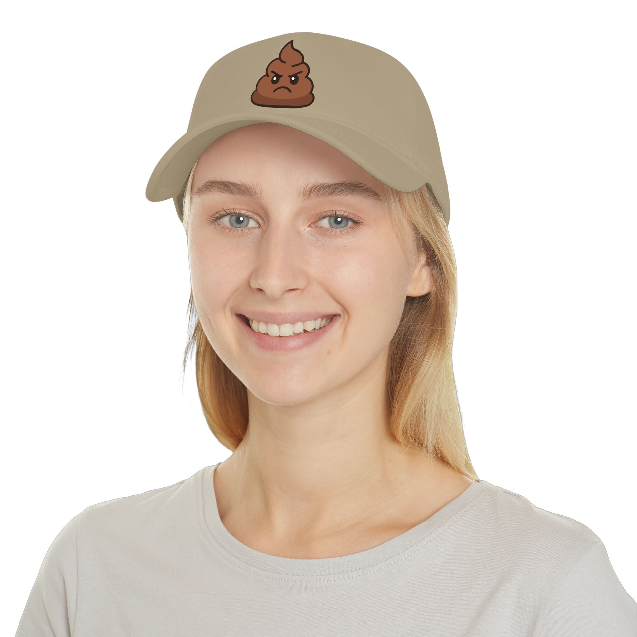 Angry Poop Emoji Cap — Funny Low Profile Baseball Hat